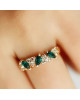 Beautiful Silver Color Ring With Green and White Stone