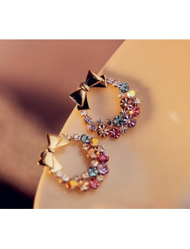 Golden Multicolor Stone Earrings