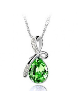 Silver Green Austrian Crystal water drop Necklace & Pendants made with Swarovski Elements
