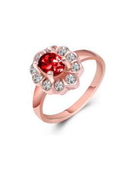 Party Girls shine Rose Gold Color Cubic Zircon Women Lady Fashion Ring Jewelry Size - 25