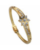 New Golden Slender Flower Carve Diamante Crystal Chain Link Bangle Bracelet